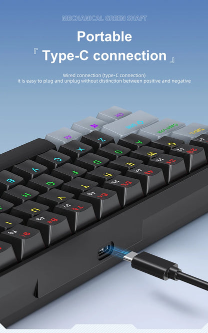 Teclado Mini Mecánico con Cable RGB Portátil 60 Porciento
