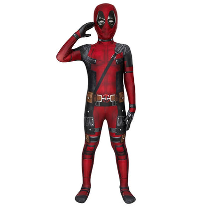 Deadpool-superhelte-cosplay-jumpsuit til børn med maske, komplet sæt til halloween og fødselsdagsgave 2026
