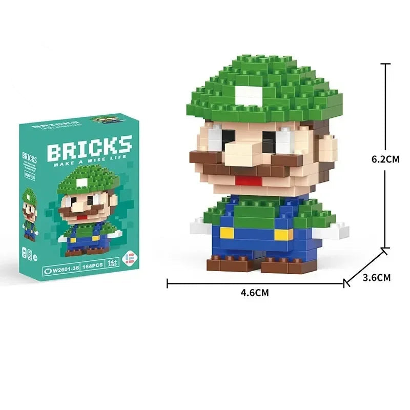 Super Mario Building Block Toys For Children's Gifts 6.2cm ABS Plastic