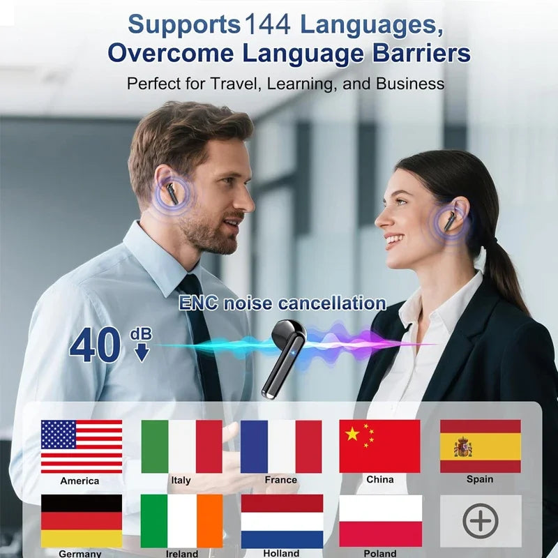 AI Translator Earbuds Real Time 144 Languages With ANC