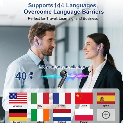 AI Translator Earbuds Real Time 144 Languages With ANC