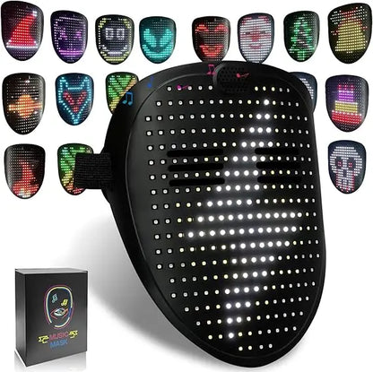 Maschera LED con Sensore di Gesti Maschera Facciale Luminosa Halloween 2025