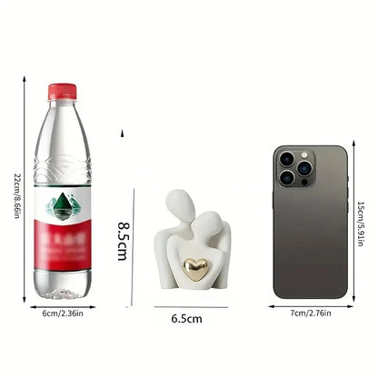 Kærlighedsomfavnelse Statue Hvid Plastik Romantisk Figur, Valentinsdag Gave 2026 Hyggelig Soveværelsesudsmykning