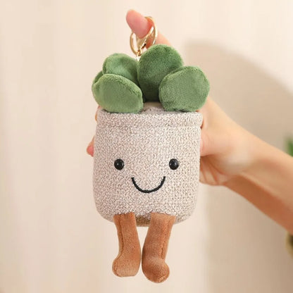 Plush Succulent Potted Plant Toy, Soft Cuddly Decor for Home and Gifts, 12-Inch Green Plushies for Kids