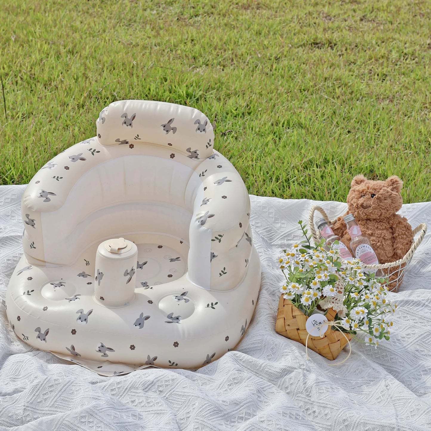 Baby Inflatable Sofa Seat Trainer Infant Sitting Aid Baby Chair Supportive Seat Summer 2025 Confidence Builder