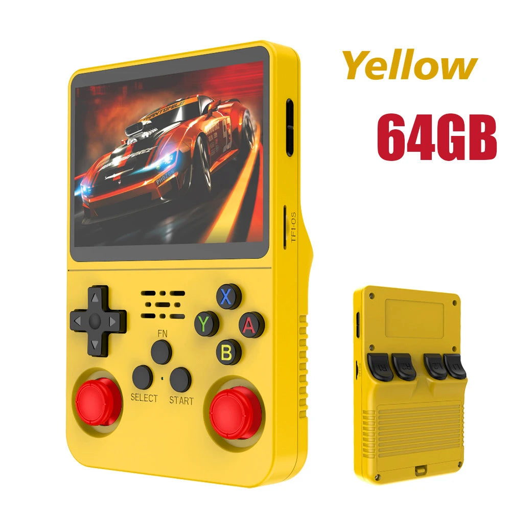 Portable R36S Retro Handheld Video Game Console - 3.5" IPS Screen, 64GB Storage, Linux System