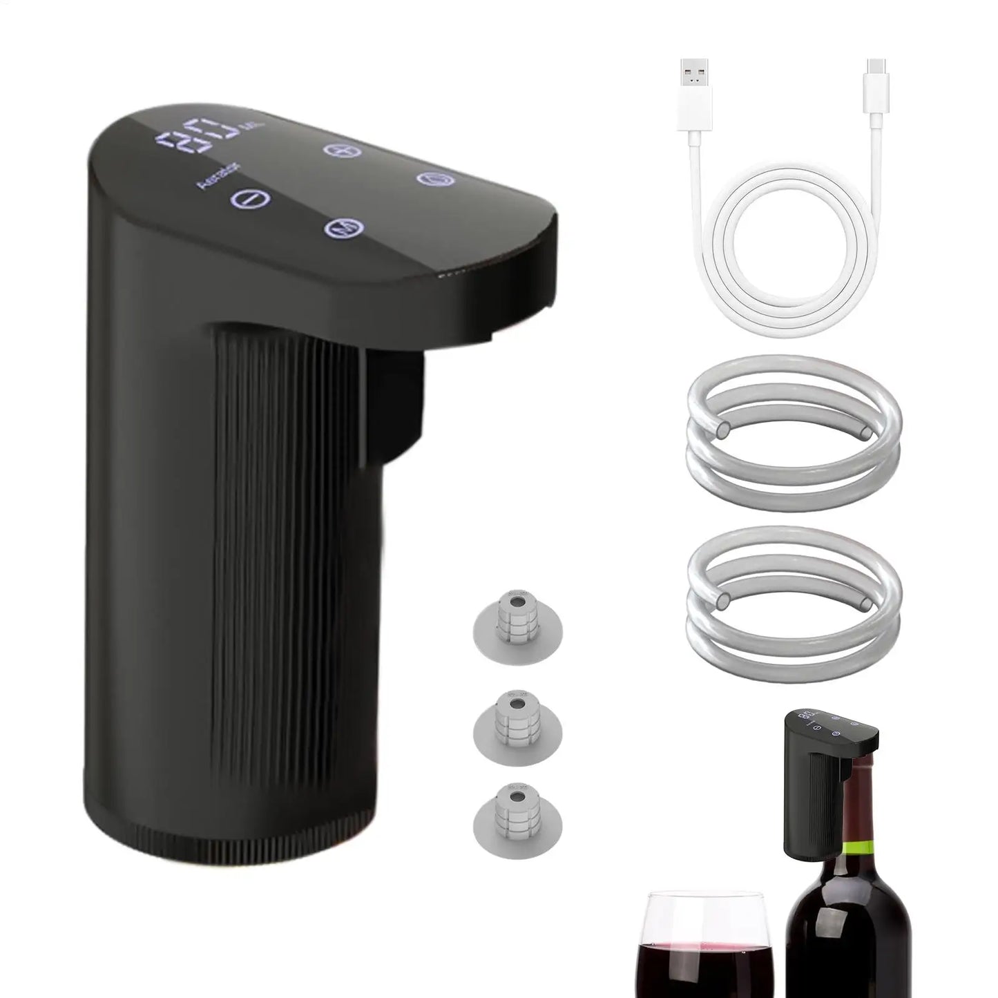 Electric Wine Dispenser USB Rechargeable Pouring Pump Adjustable Quantity Decanter Accessory Fall 2025 Entertaining