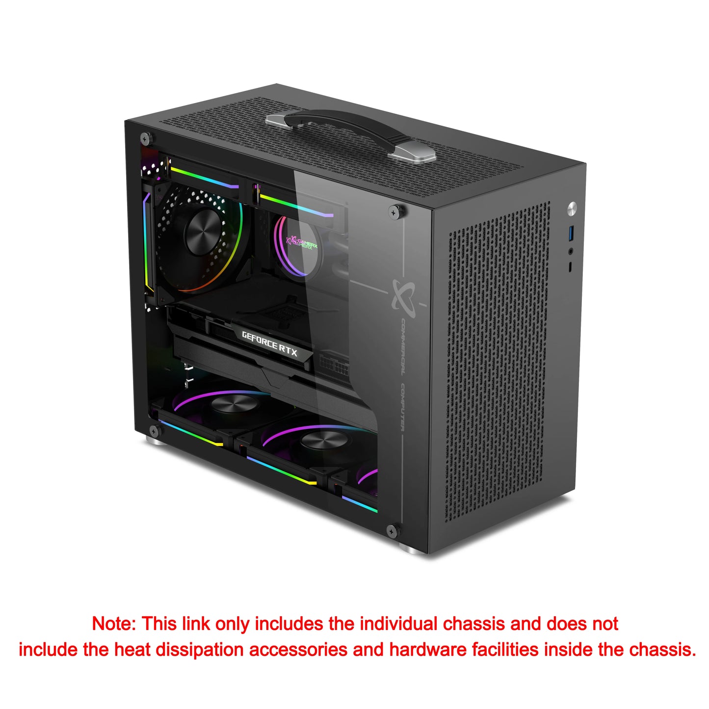 Boîtier PC Mini ITX Côté Transparent Refroidissement Liquide 240mm