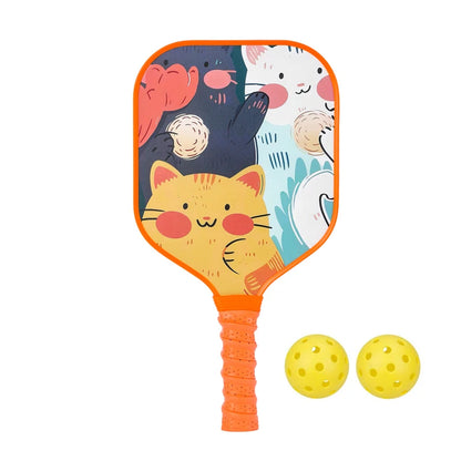 Variant image for Lightweight Kids Pickleball Paddles Set with Small Grip, Honeycomb Core, Fiberglass, Ages 6-12, Includes 2 Paddles and 2 Balls-4