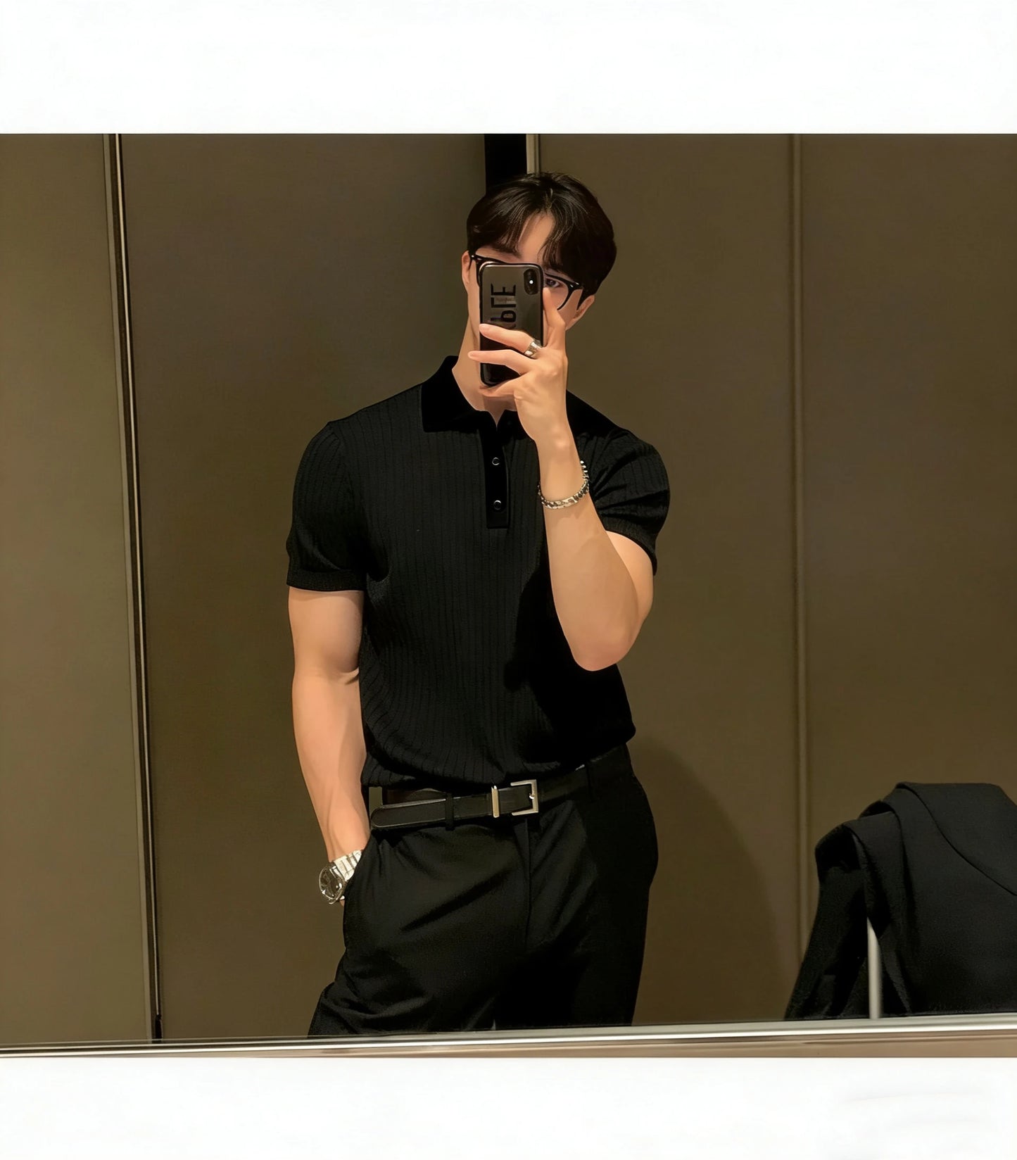 Quick-dry men's golf polo shirt - slim fit short sleeve, polyester, for sports and casual wear
