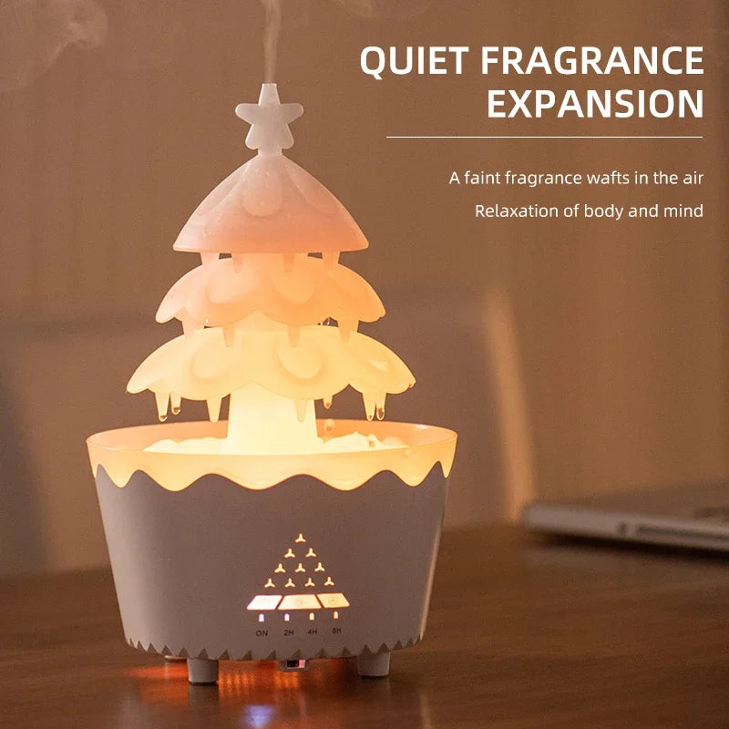 Remote Control Lucky Christmas Diffuser Tree Aromatherapy - Raindrop Humidifier for Home