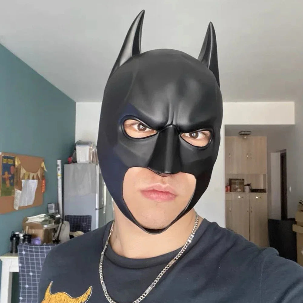Batman Bat cosplayhoofdbedekking en -masker van rubberlatex voor heren en volwassenen, Halloweenavond-dansfeest 2026
