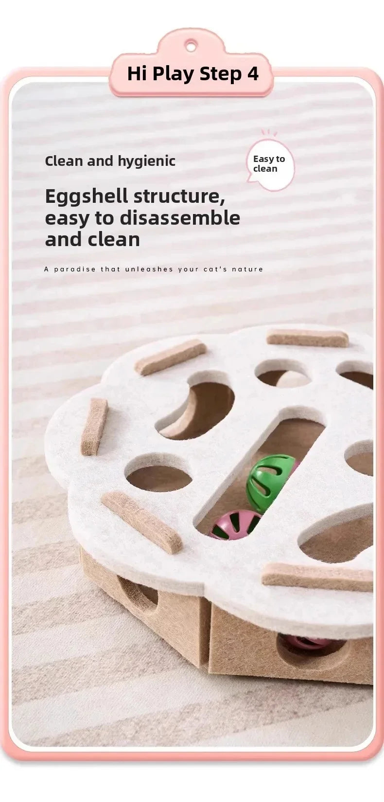 Cat Puzzle Toy Box With Ball Suede Felt Indoor Cat Exercise Entertainment Eco Friendly Gift 2026 TikTok Viral