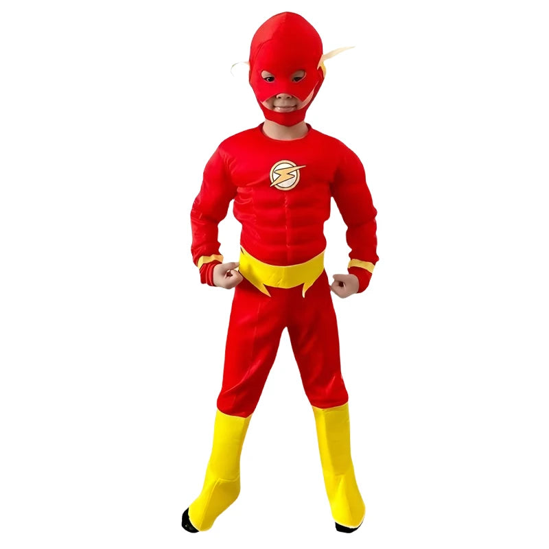 The Flash DC-superheldencosplaykostuum, gespierd pak met masker en riem voor volwassenen, Halloween-carnaval 2026