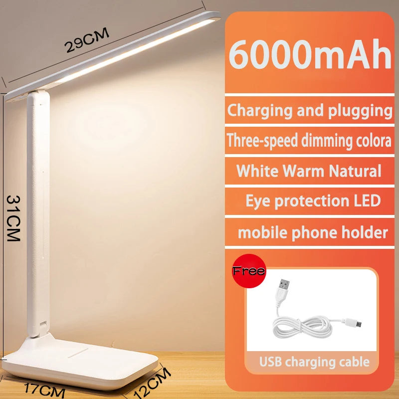 Lampada da scrivania LED touch dimmerabile ricaricabile protezione occhi