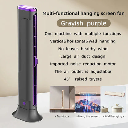 Bladeless ventilator 1200mAh bærbar tårnventilator USB genopladelig lodret køleventilator efterår 2025 trådløs stille hjem kontor