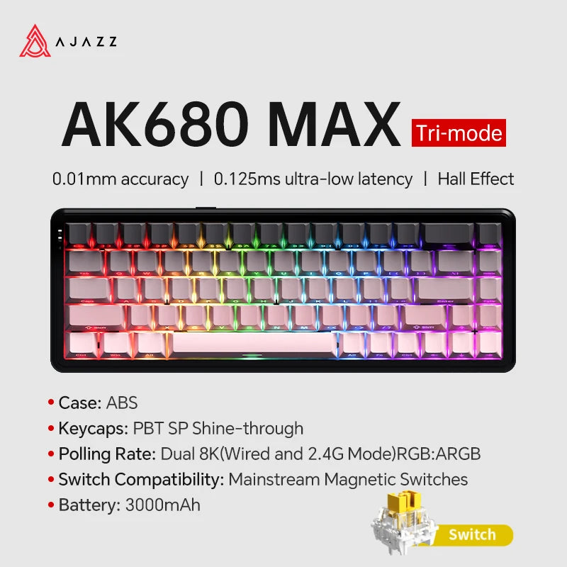 Teclado Mecánico Sixty Mini Inalámbrico ARGB Magnético Hall