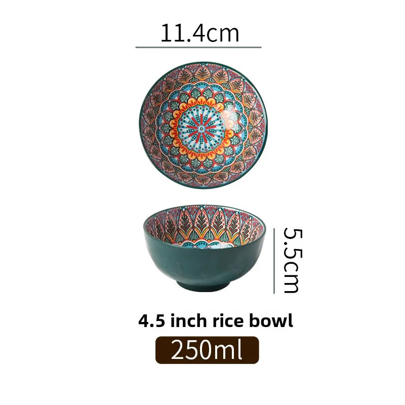 Boheme keramisk riskål retro nudelskål køkkengave