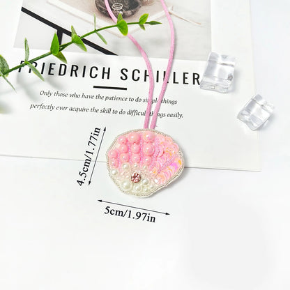 Kokospalme paljettmerke nøkkelring veskeanheng håndlaget