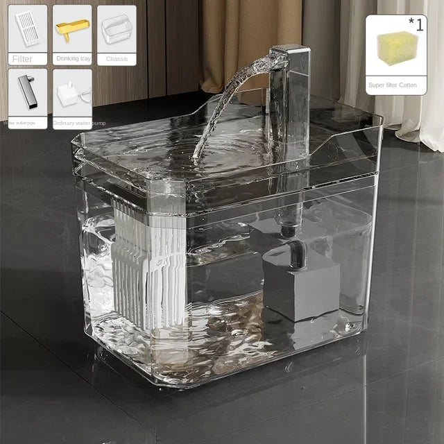 Fontana per acqua per gatti USB serbatoio trasparente bevitore automatico filtrato per animali domestici caduta 2025 pompa silenziosa anti-secco