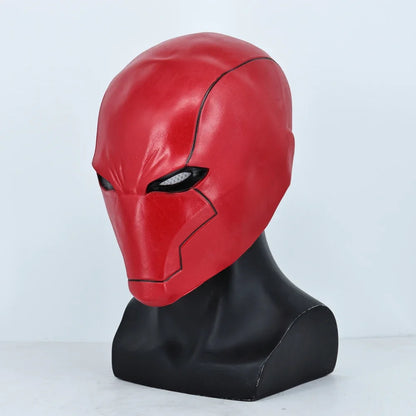 Red Hood Superhero Latex Helmet Full-Face Cosplay Mask for Adults Halloween 2026
