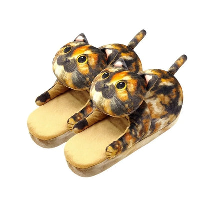 Soft women's cat slippers – cozy hugging cat design, plush, indoor use and home lounging