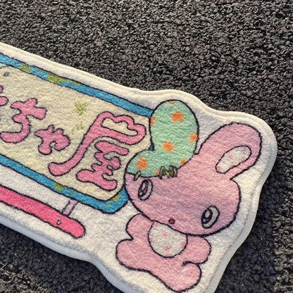 Plush Cartoon Bedside Mat Non Slip Japanese Cozy Rug