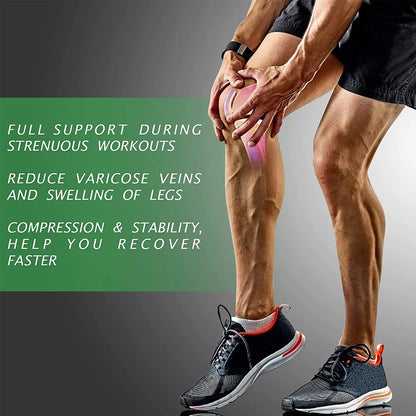 Full Leg Compression Sleeve Long Knee Support for Cycling Hiking Basketball – Pair 2026