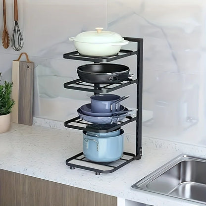 Adjustable Pot Rack Stainless Steel Multi Layer Organizer