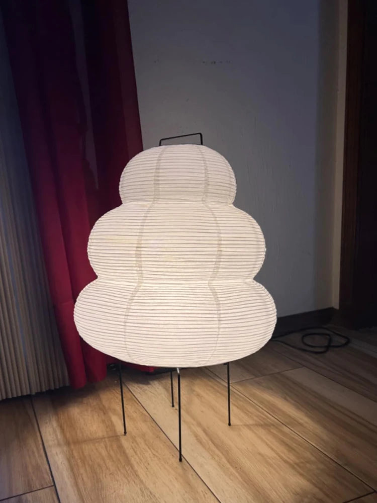 LED Rice Paper Lamp Tricolor Dimming Japanese Style