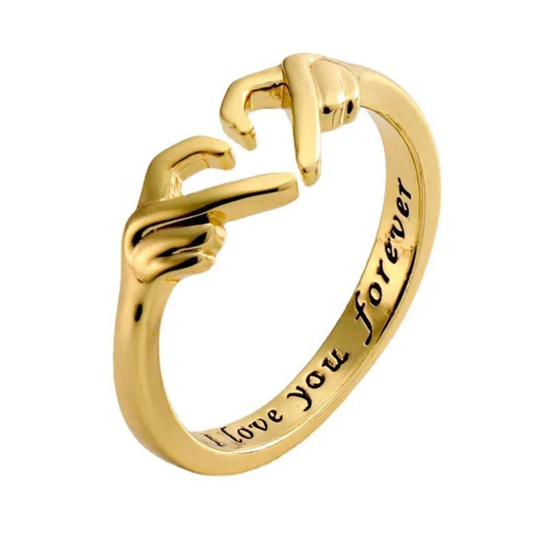 Anillo de Corazón Hueco de Doble Capa Abierto Ajustable Regalo Romántico de Joyería Regalo de San Valentín 2026 Tendencia