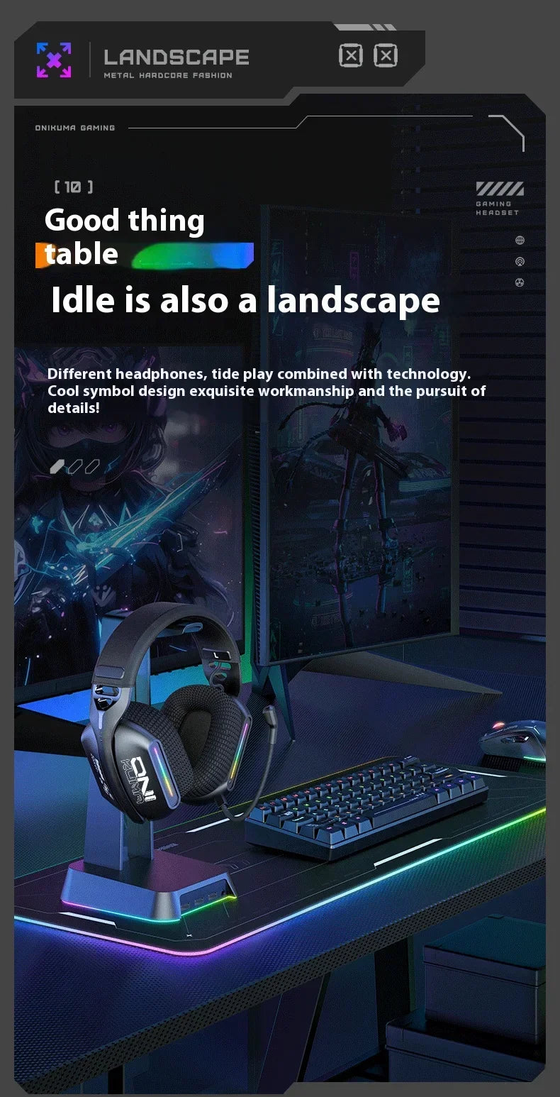 Wireless Gaming Headset Tri Mode Bluetooth Wired Immersive