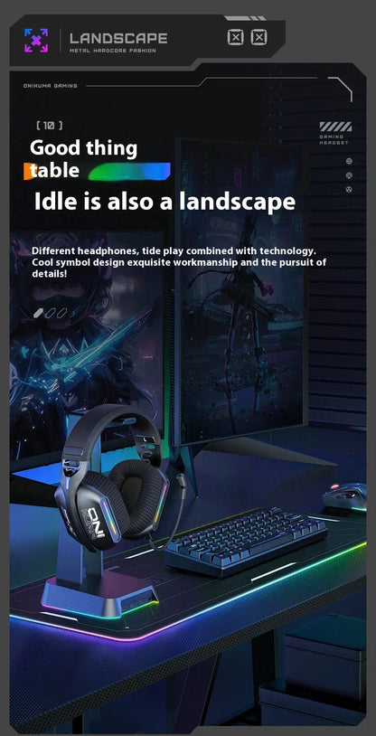 Wireless Gaming Headset Tri Mode Bluetooth Wired Immersive