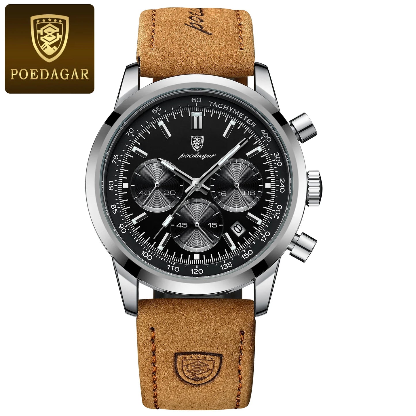 Quartz Watch Leather Chronograph Military Style 2025