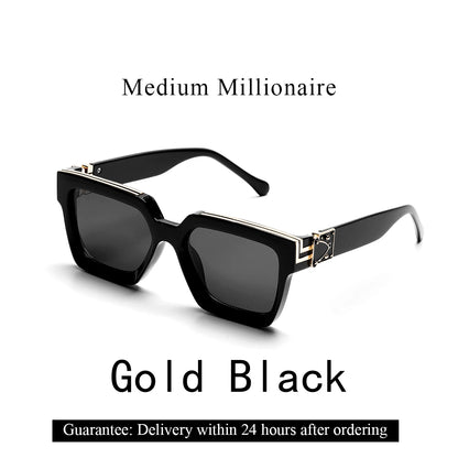 Sunglasses Black Retro Square Shades Luxury Fashion Eyewear Fall 2026 Trend Gift Idea