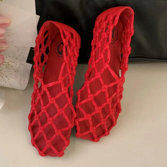 Breathable Women’s Ballet Flats - Mesh Weave, Summer