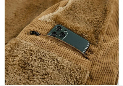 Insulating Mens Fleece Vest - Quilted Corduroy, Casual