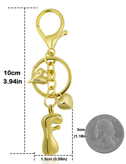 Personlig nøglering guld boblebogstav taskevedhæng gave