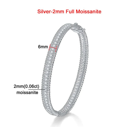 Moissanit 2mm Armband 18K vergoldetes Tennisarmband