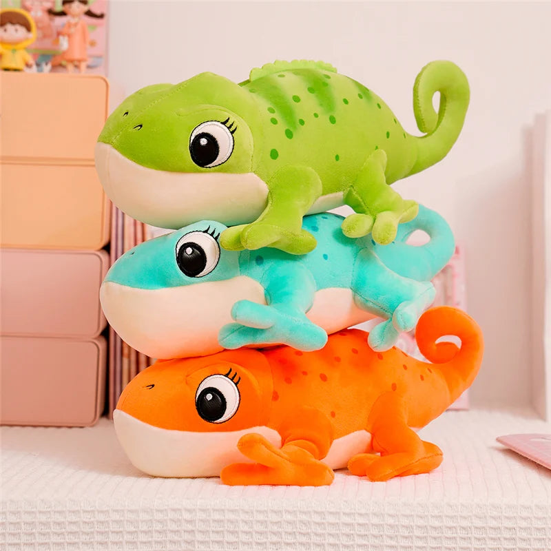 Almohada de camaleón de felpa 30cm reptil de dibujos animados regalo acogedor