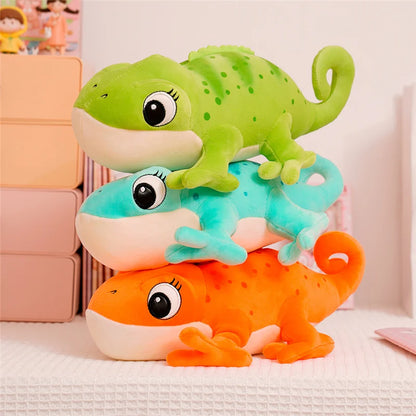 Almohada de camaleón de felpa 30cm reptil de dibujos animados regalo acogedor