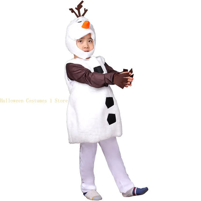 Olaf Frozen-sneeuwman-cosplaykostuum voor kinderen en peuters, cartoonverkleedkleding voor Halloween, kerst- en verjaardagsfeestjes 2026