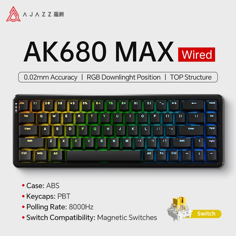 Teclado Mecánico Sixty Mini Inalámbrico ARGB Magnético Hall