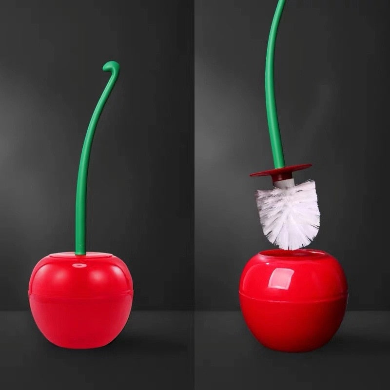 Cherry Toilet Brush & Holder – Stylish Bathroom Accessory, Non-Scratch Cleaner for Ceramic Surfaces, Premium Design