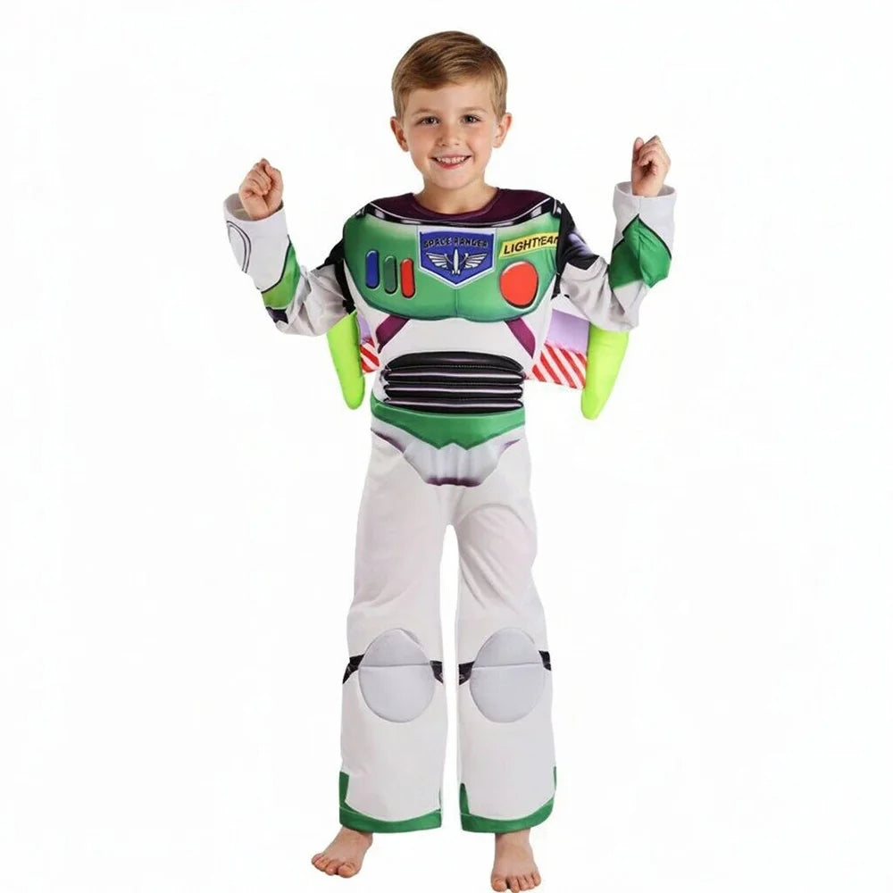 Buzz Lightyear Woody-jumpsuit voor jongens, 3-delig, met masker en vleugels, Halloween-cosplaykostuumset 2026
