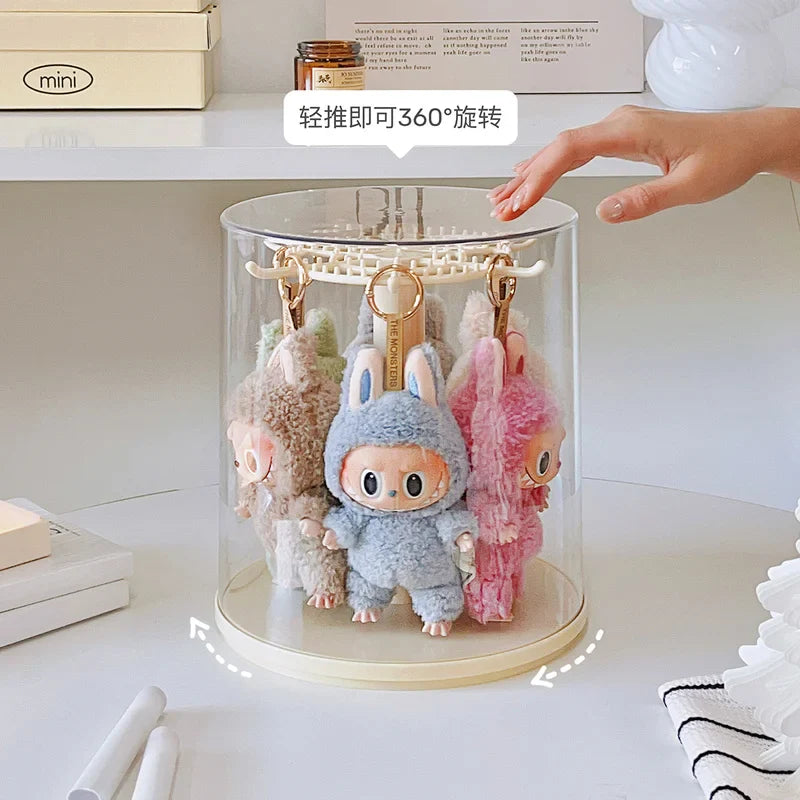 Display Case Transparent Roterende Plysdyr Figur Stativ Samler Display, Efterår 2025 Støvtæt Gaveidé