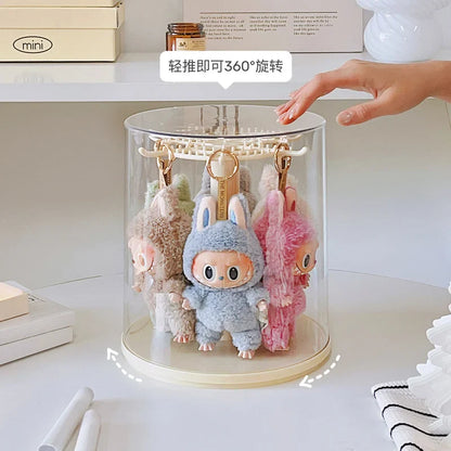 Display Case Transparent Roterende Plysdyr Figur Stativ Samler Display, Efterår 2025 Støvtæt Gaveidé