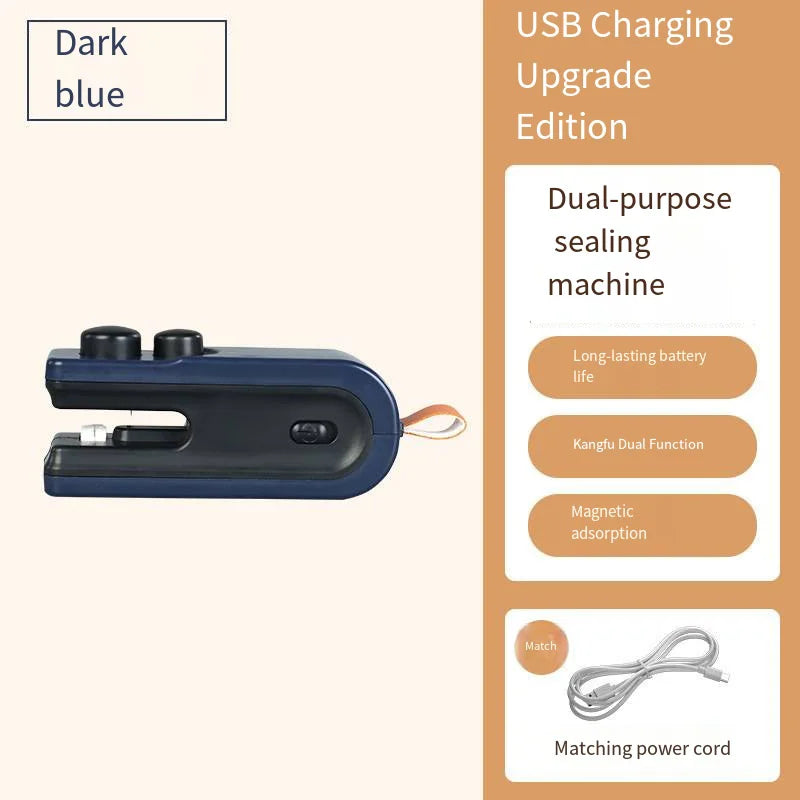 Mini selladora térmica recargable por USB, selladora manual de alimentos, clip portátil para bolsas 2026, artículos esenciales para el hogar