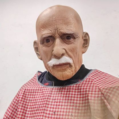 Realistisch latex cosplaymasker van een oude man met baard dat het hele hoofd bedekt, voor volwassenen, rekwisiet voor Halloweenfeesten 2026