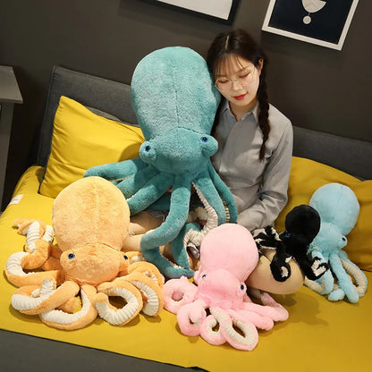 Jouet Poulpe en Peluche Coussin Créature Marine Réaliste en Peluche